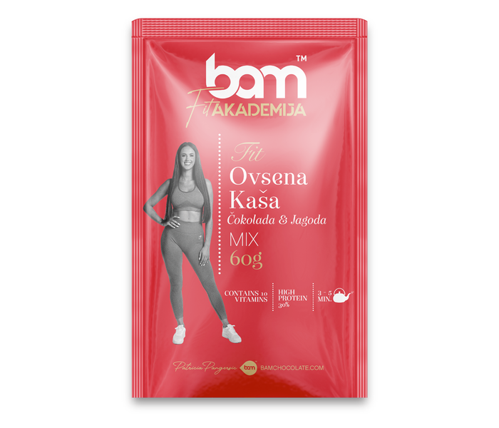 Płatki owsiane, czekolada i truskawka, 60 g