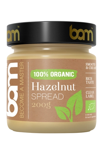 100% organiczne smarowidło z orzechów laskowych - 200g
