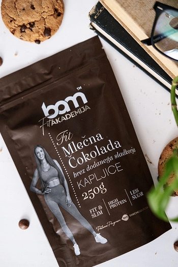 Krople czekolady mlecznej, bez dodatku cukru, 250 g