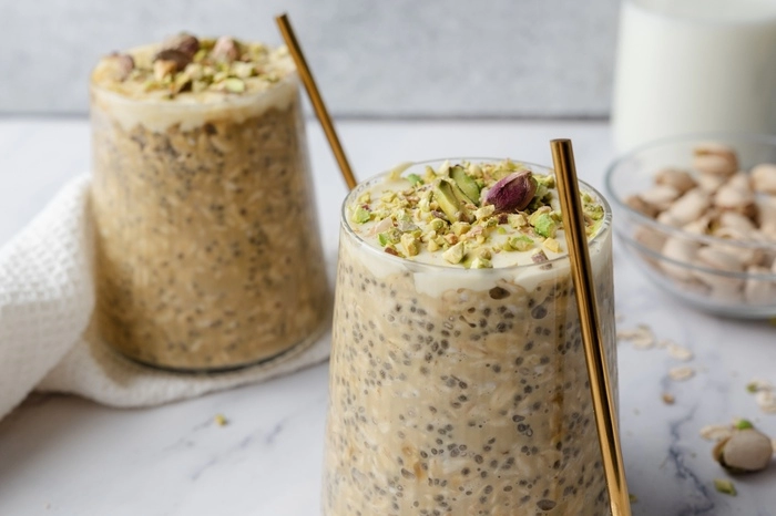 fit owsianka pistacjowa na noc